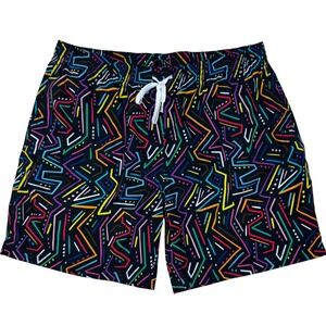 Chubbies Swim Trunks Abstract Loud Print Men XXL 7" Retro Beach Funky Statement